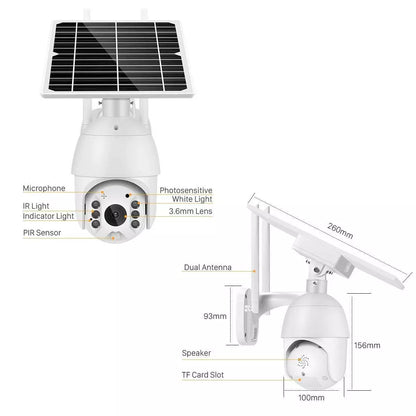 4MP 360 Degree Pan Tilt Wireless Solar Powered Security Camera with Wi-Fi